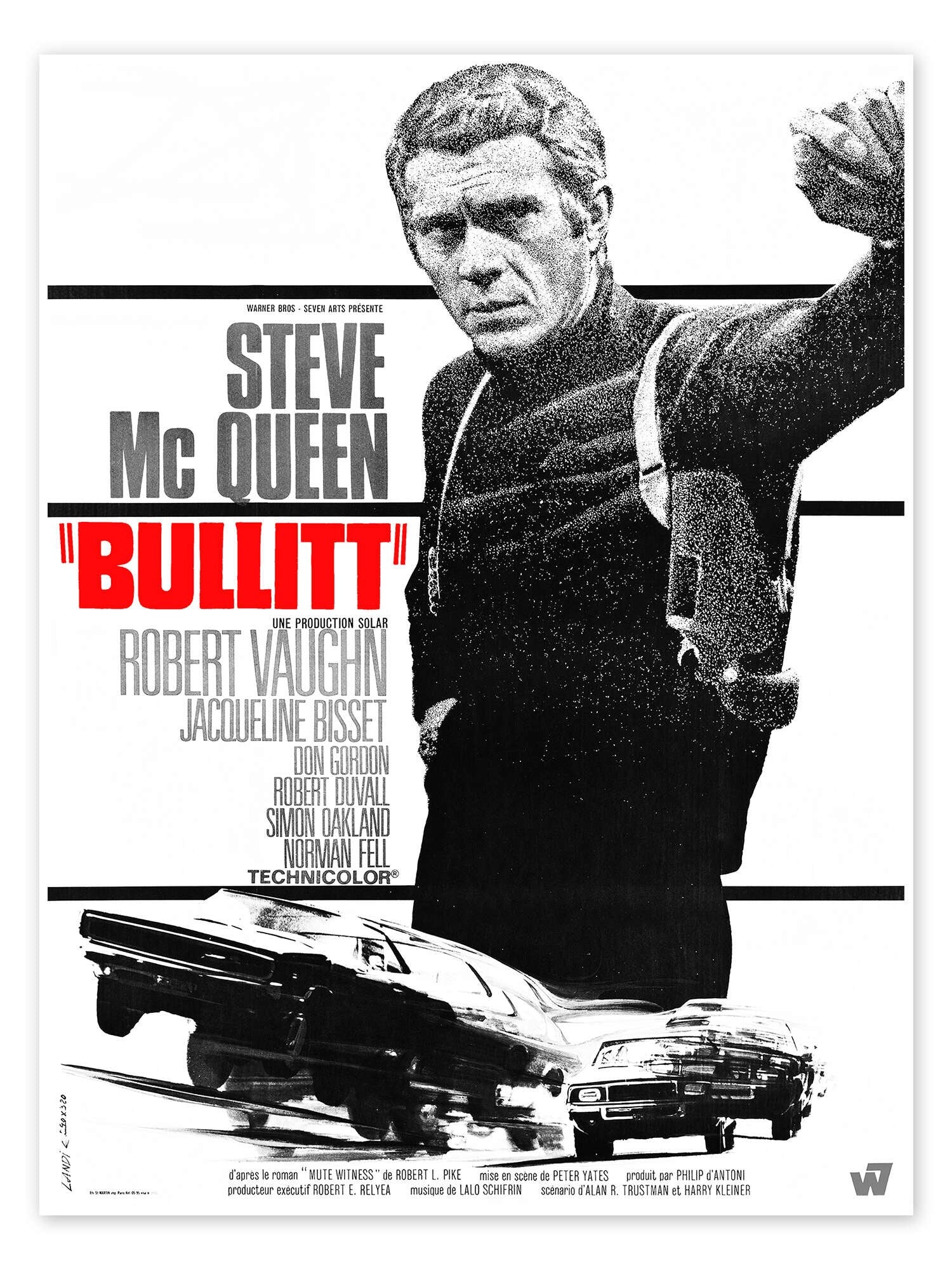 Bullitt: An Iconic Minimalist Steve McQueen Movie Poster Wall Art