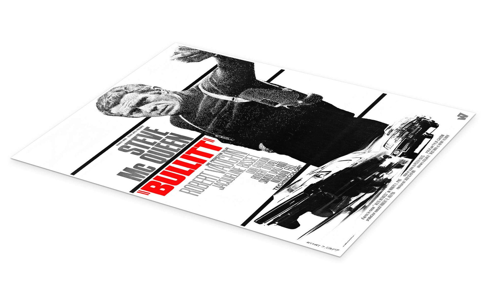 Bullitt: An Iconic Minimalist Steve McQueen Movie Poster Wall Art