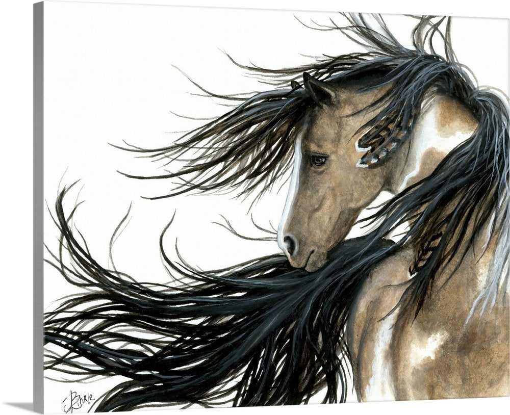 Watercolor Horse Painting - Wind Dancer Modern Canvas Art