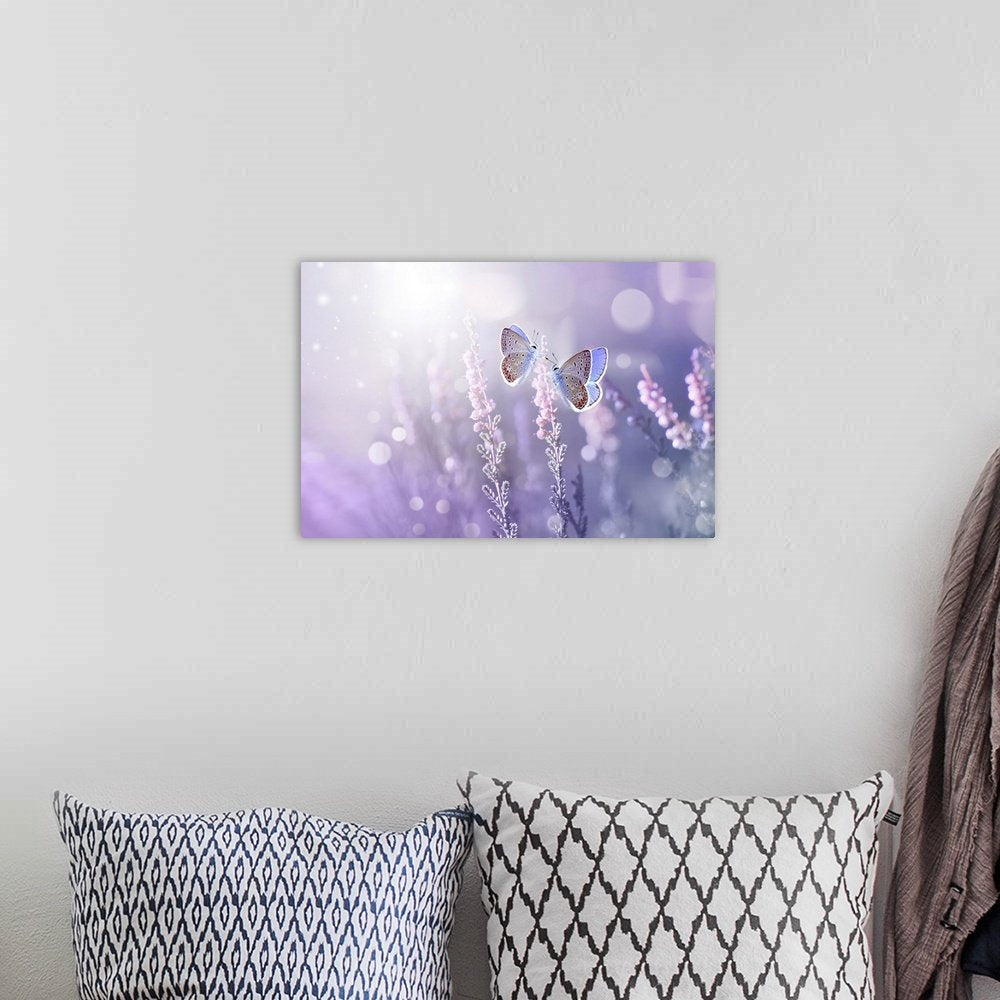 Lilac Lullaby: A Modern Butterfly Wall Art for Serene Spaces