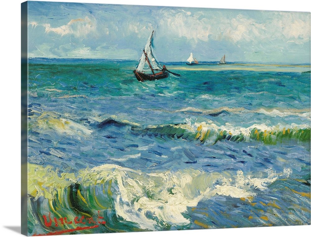 The Living Sea: A Famous Vintage Seascape Canvas Painting by Van Gogh