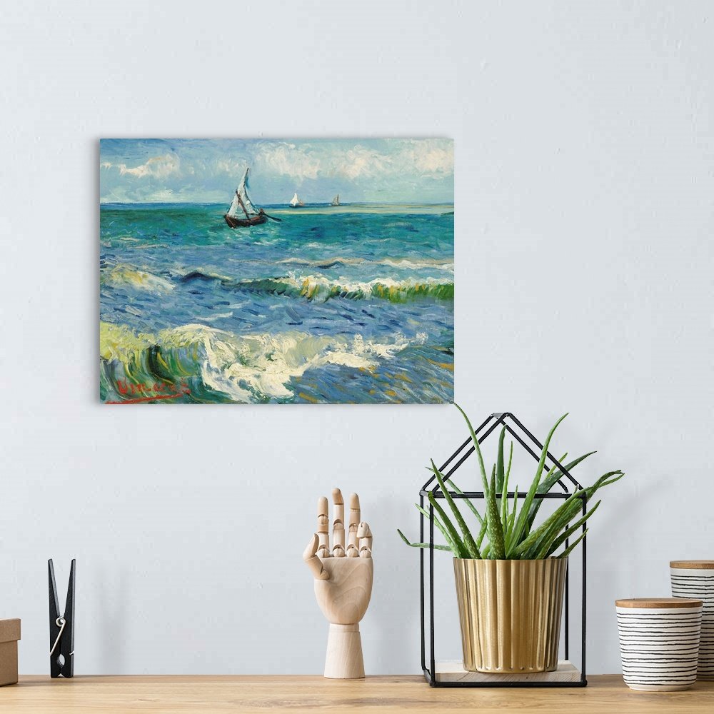 The Living Sea: A Famous Vintage Seascape Canvas Painting by Van Gogh