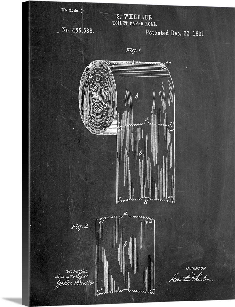 The Original Scroll: A Vintage Funny Bathroom Wall Art Patent Print