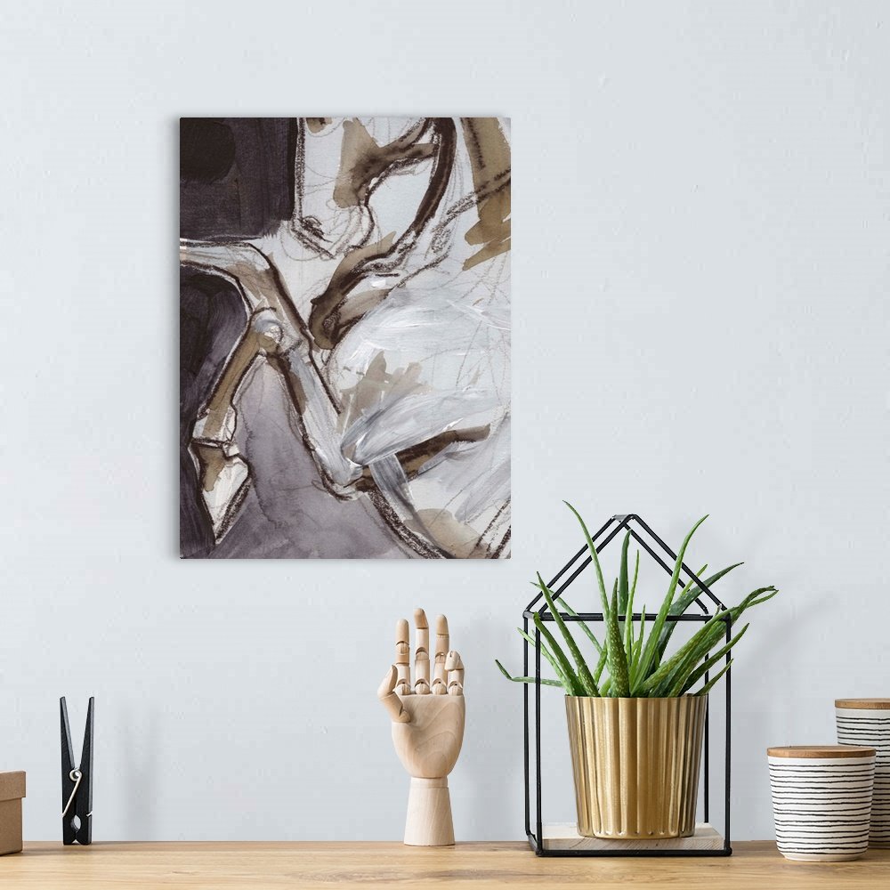 Kinetic Form: An Expressive Abstract Horse Canvas Painting for Modern Art Lovers