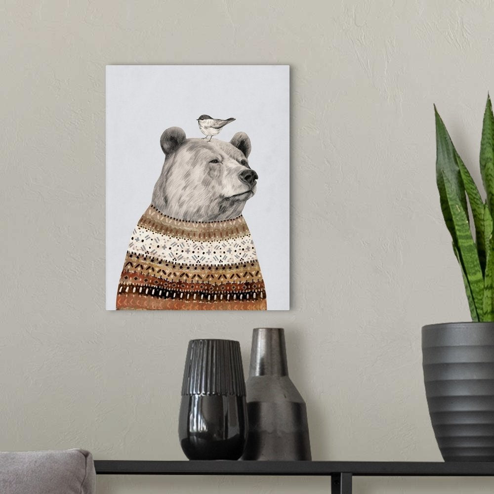 The Forest Friends: A Whimsical Rustic Bear Wall Art for Your Cabin