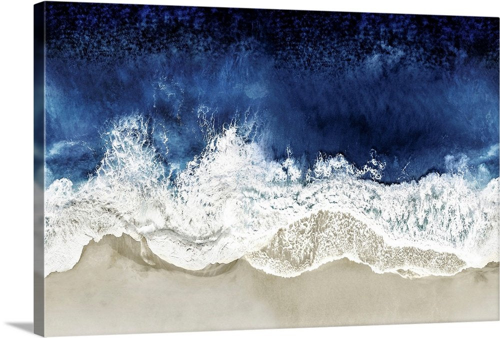Ocean's Edge: A Modern Abstract Coastal Beach Wall Art