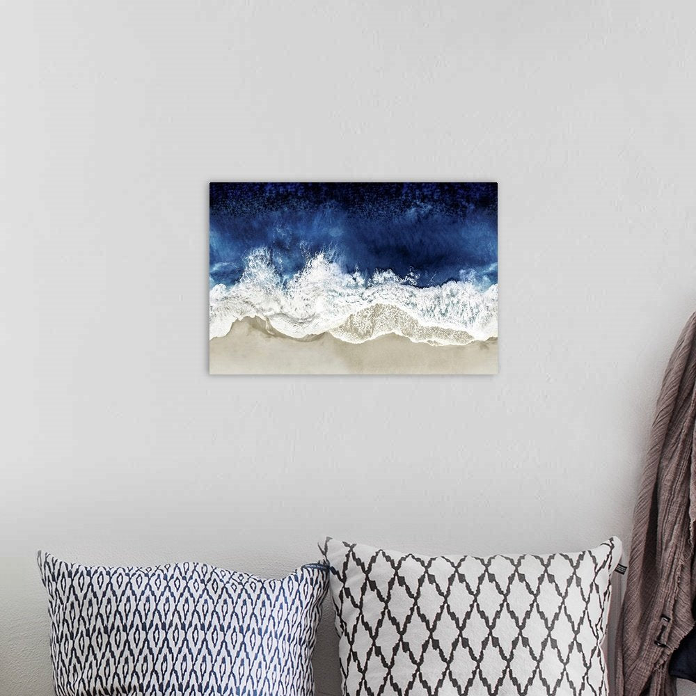 Ocean's Edge: A Modern Abstract Coastal Beach Wall Art