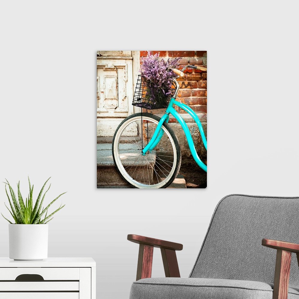 Lavender Ride: A Charming Vintage Floral Wall Art Print