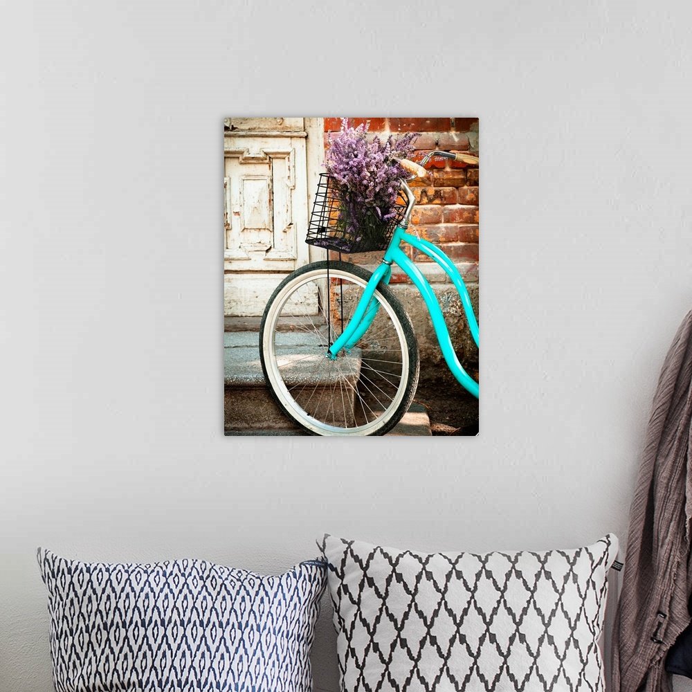 Lavender Ride: A Charming Vintage Floral Wall Art Print