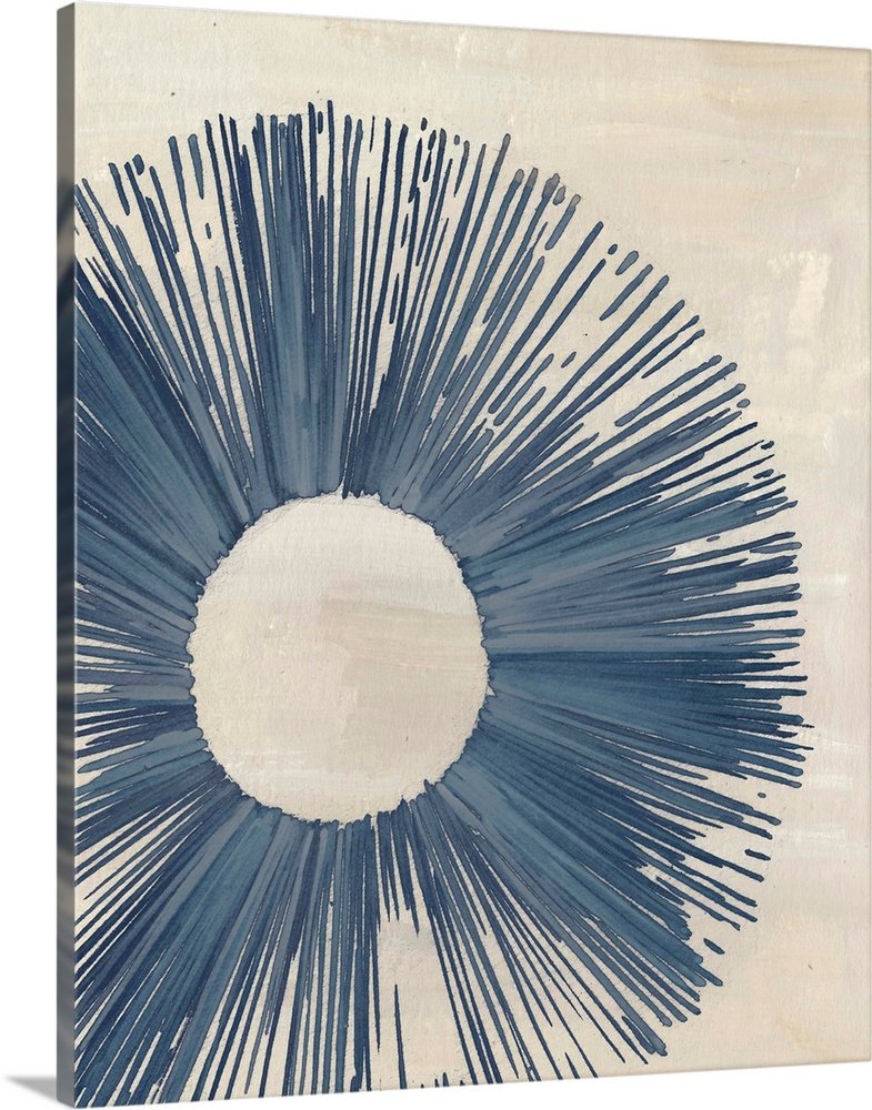 Indigo Burst: A Unique Modern Geometric Bathroom Wall Art Print