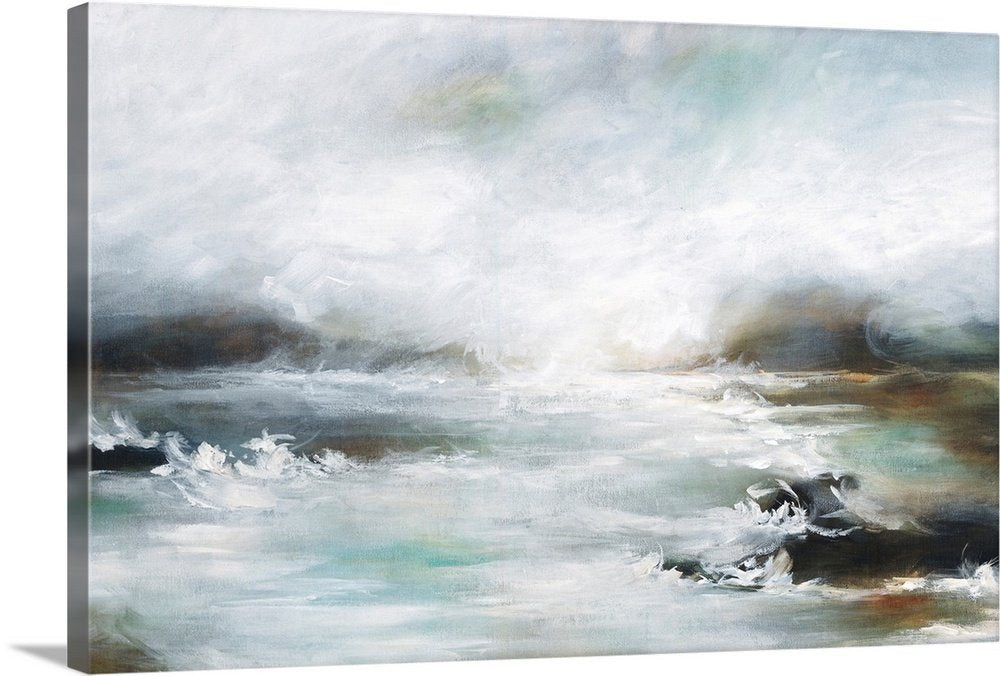 Stormy Tides: A Dramatic Abstract Seascape Canvas Painting