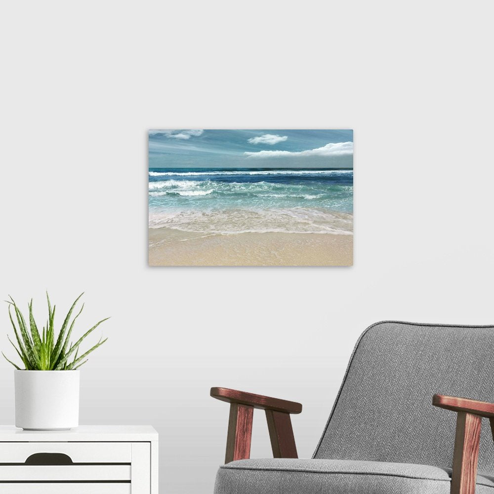 Azure Daydream: A Serene Coastal Beach Wall Art for Your Home