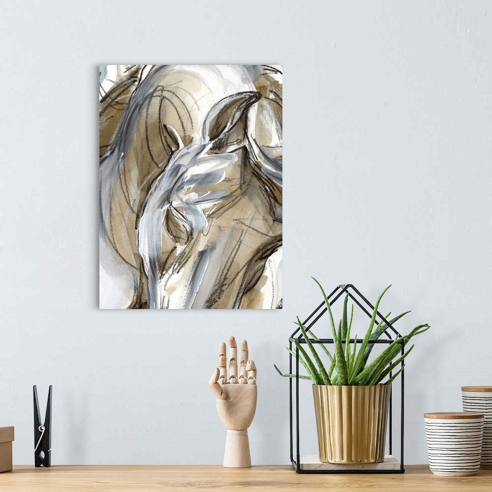 Equine Form: A Dynamic Abstract Horse Canvas Painting for Modern Art Lovers