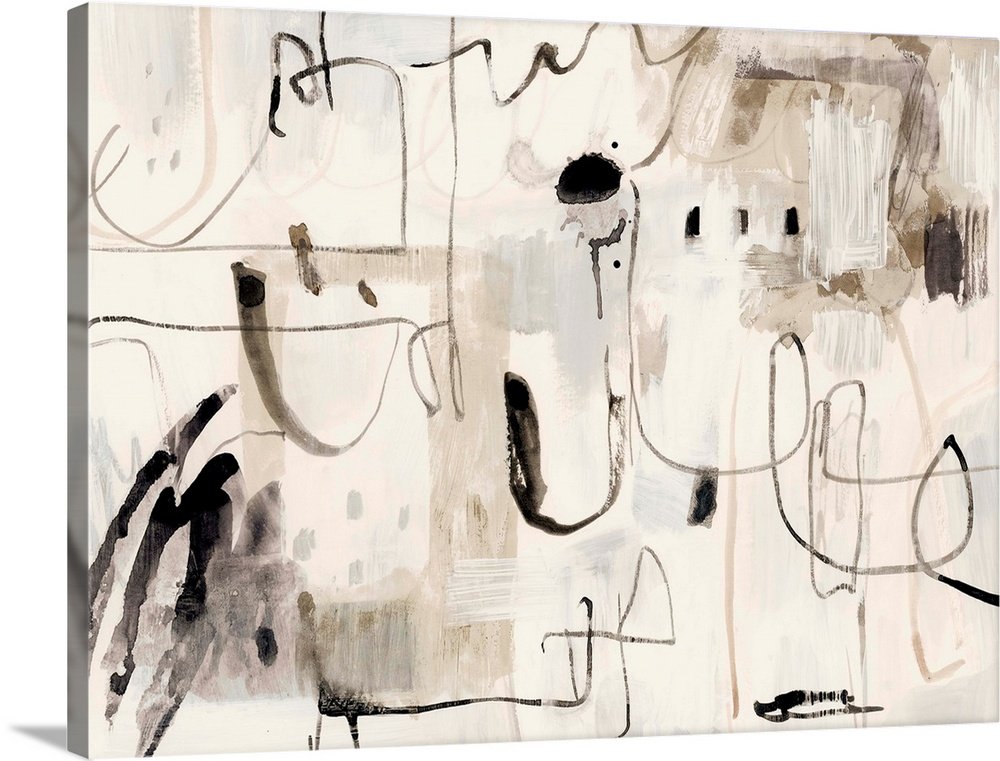 Abstract Wall Art for Living Room - Whispered Lines Canvas