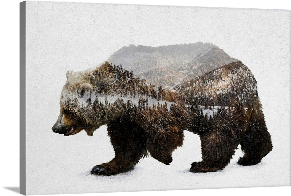 Spirit of the Mountain: A Modern Wildlife Bear Wall Art