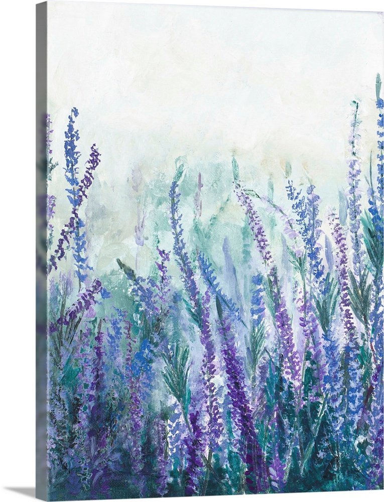Mist of Lavender: A Serene Abstract Floral Canvas Painting