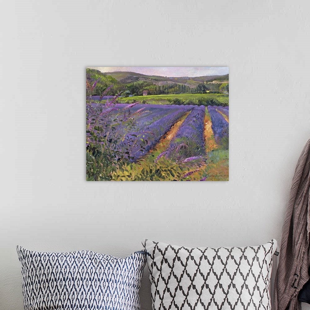 Provence Morning: An Impressionist Lavender Landscape Canvas Painting