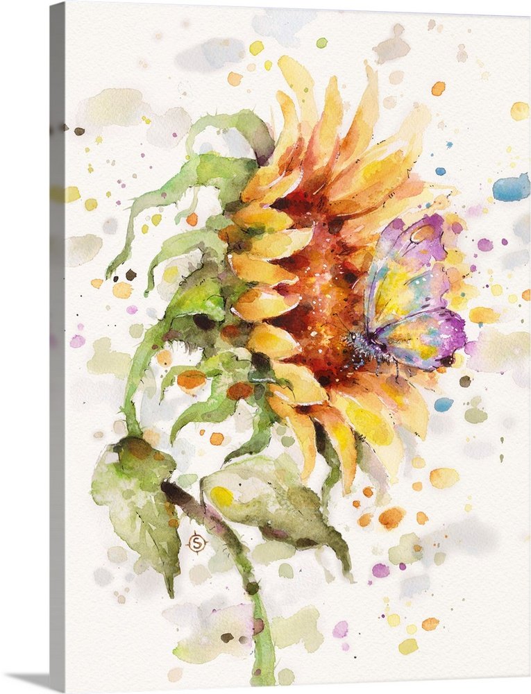 Summer Visitor: A Whimsical Minimalist Floral Wall Art Print