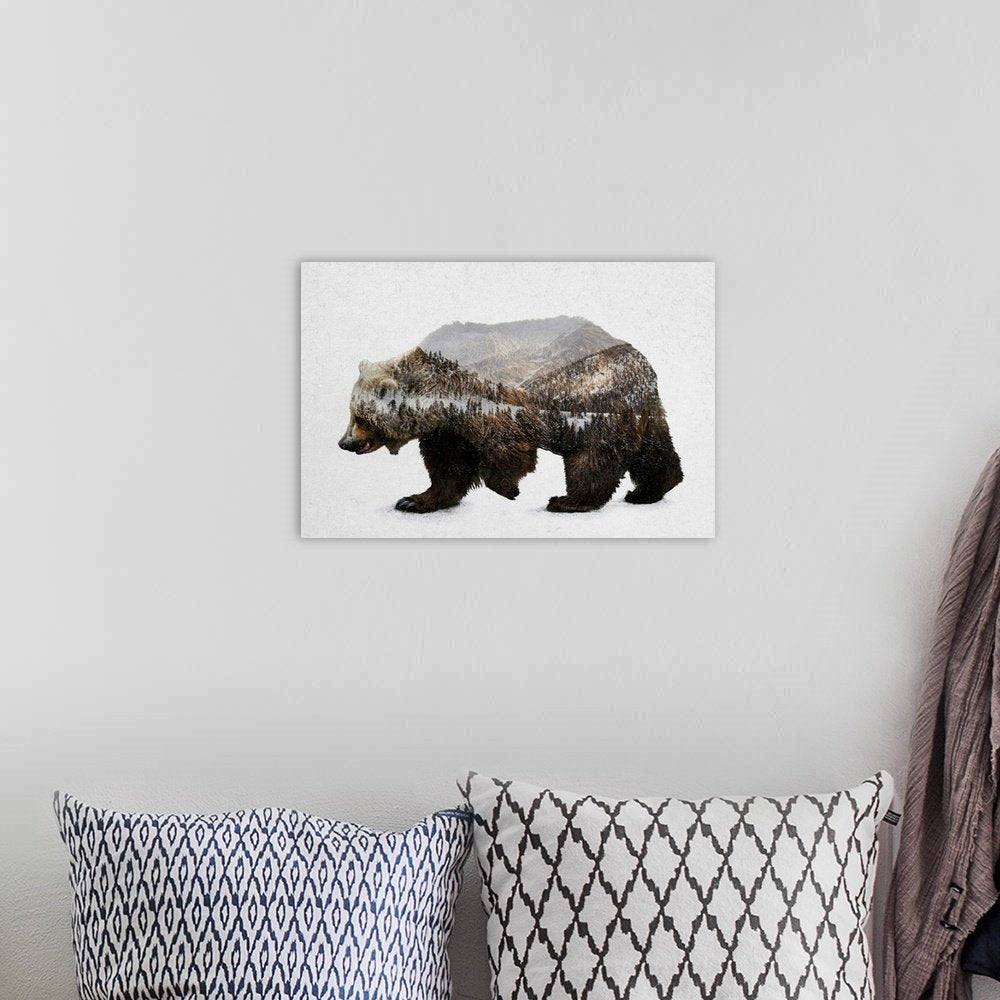 Spirit of the Mountain: A Modern Wildlife Bear Wall Art