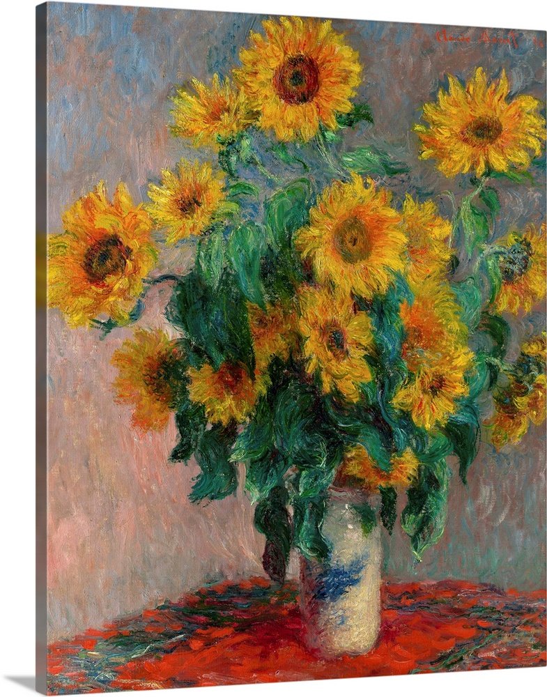 Monet's Sunflowers: A Classic Impressionist Floral Canvas Painting