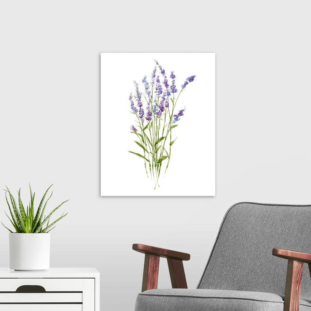 Lavender Grace: A Modern Botanical Lavender Wall Art for Minimalist Decor