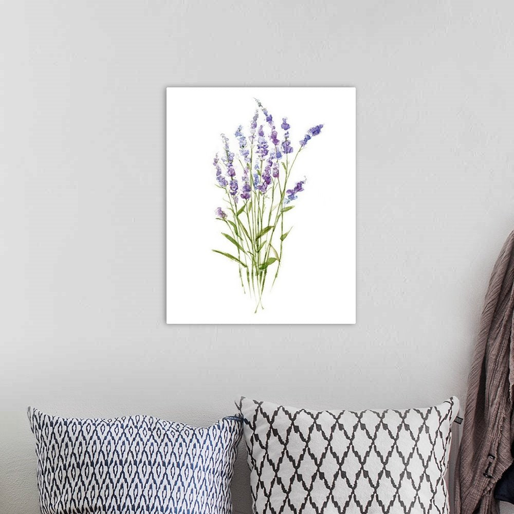 Lavender Grace: A Modern Botanical Lavender Wall Art for Minimalist Decor