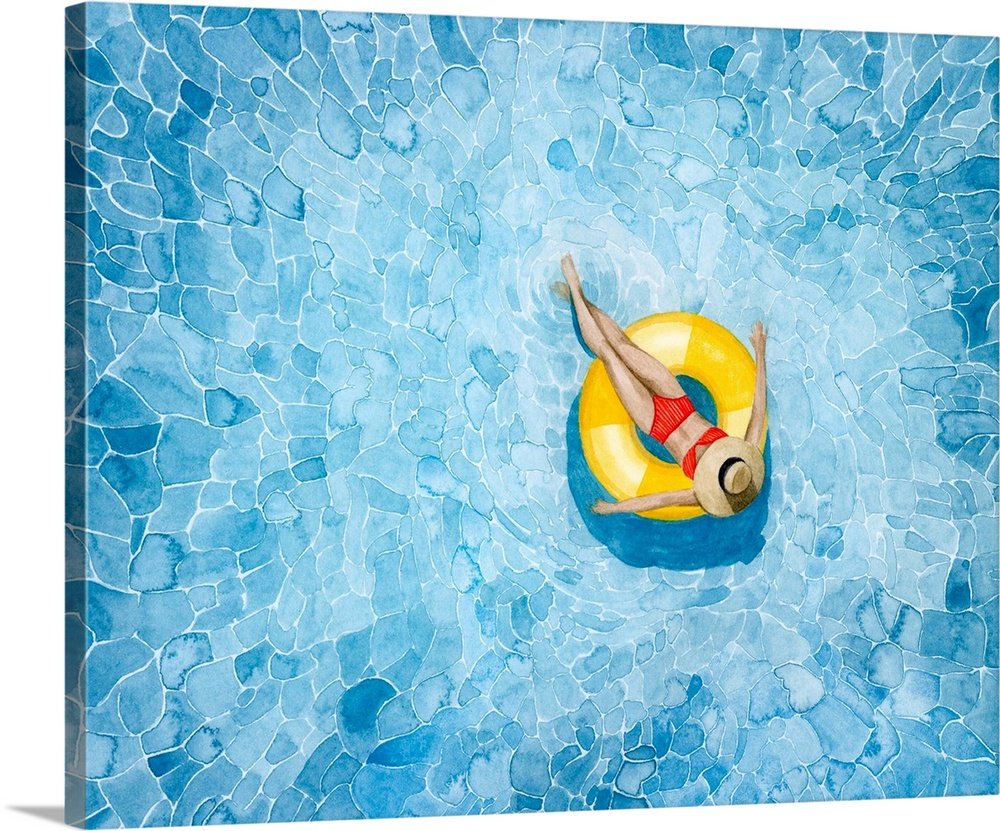 Summer Solitude: A Coastal Beach-Themed Bathroom Wall Art Print