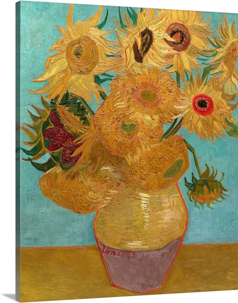 A Symphony in Yellow: A Famous Vintage Flower Canvas Painting by Van Gogh