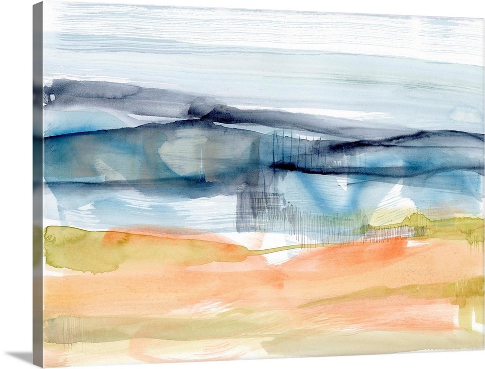 Horizon Drift: A Modern Landscape Wall Art for Living Room Decor