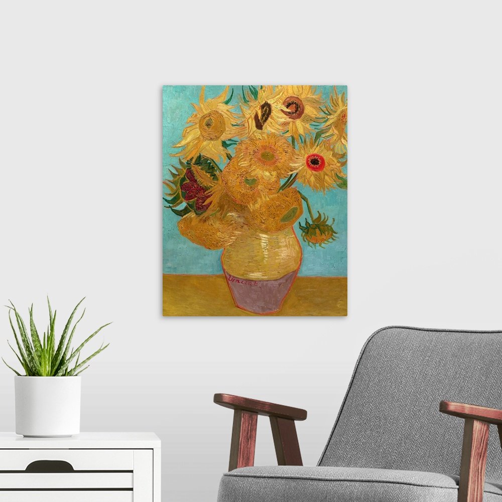 A Symphony in Yellow: A Famous Vintage Flower Canvas Painting by Van Gogh