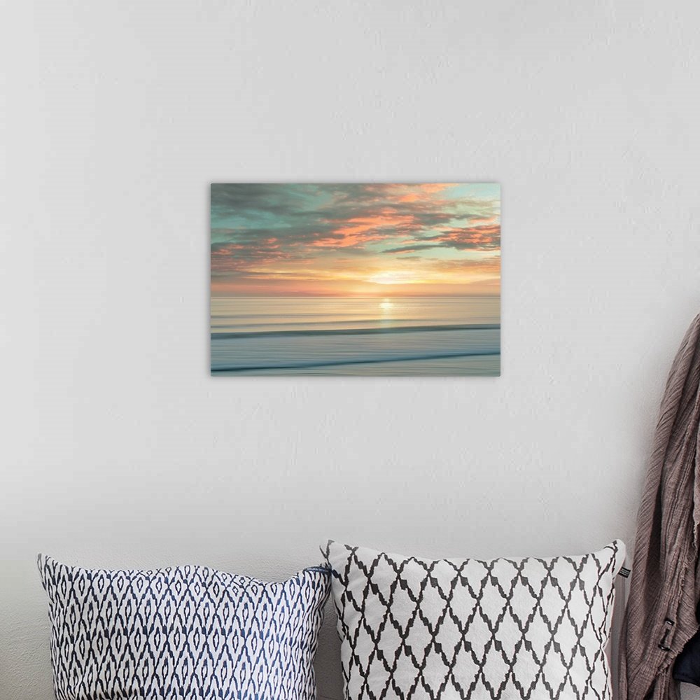 Dream Tide: A Serene Abstract Coastal Beach Scene Wall Art