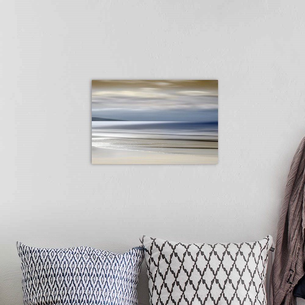 Coastal Haze: A Serene Abstract Beach Wall Art for Modern Spaces