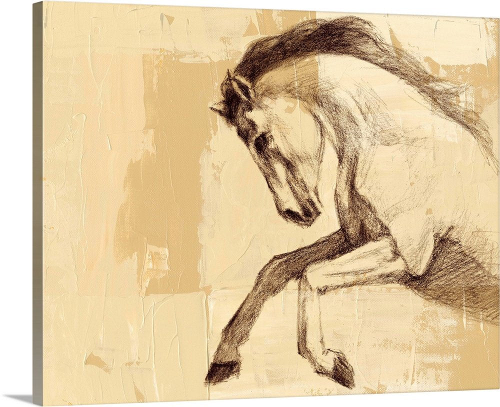 Equine Study: A Classic Vintage Horse Canvas Painting for Your Home