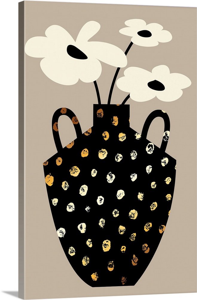 Spotted Harmony: A Boho Chic Neutral Bedroom Wall Art Print