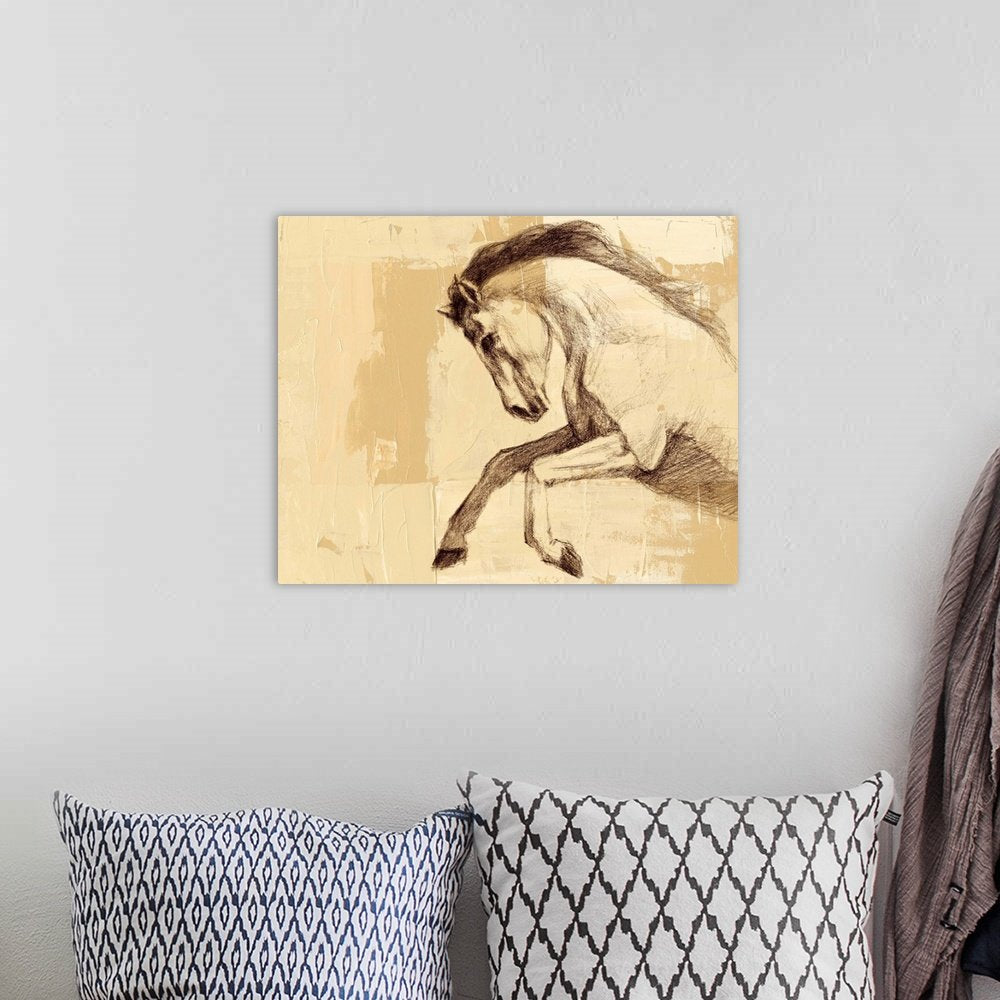 Equine Study: A Classic Vintage Horse Canvas Painting for Your Home