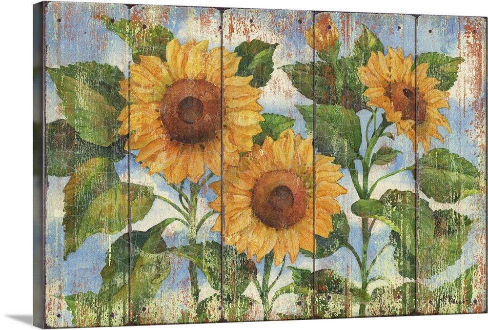 Sunshine on Wood: A Rustic Farmhouse Floral Wall Art for Your Home