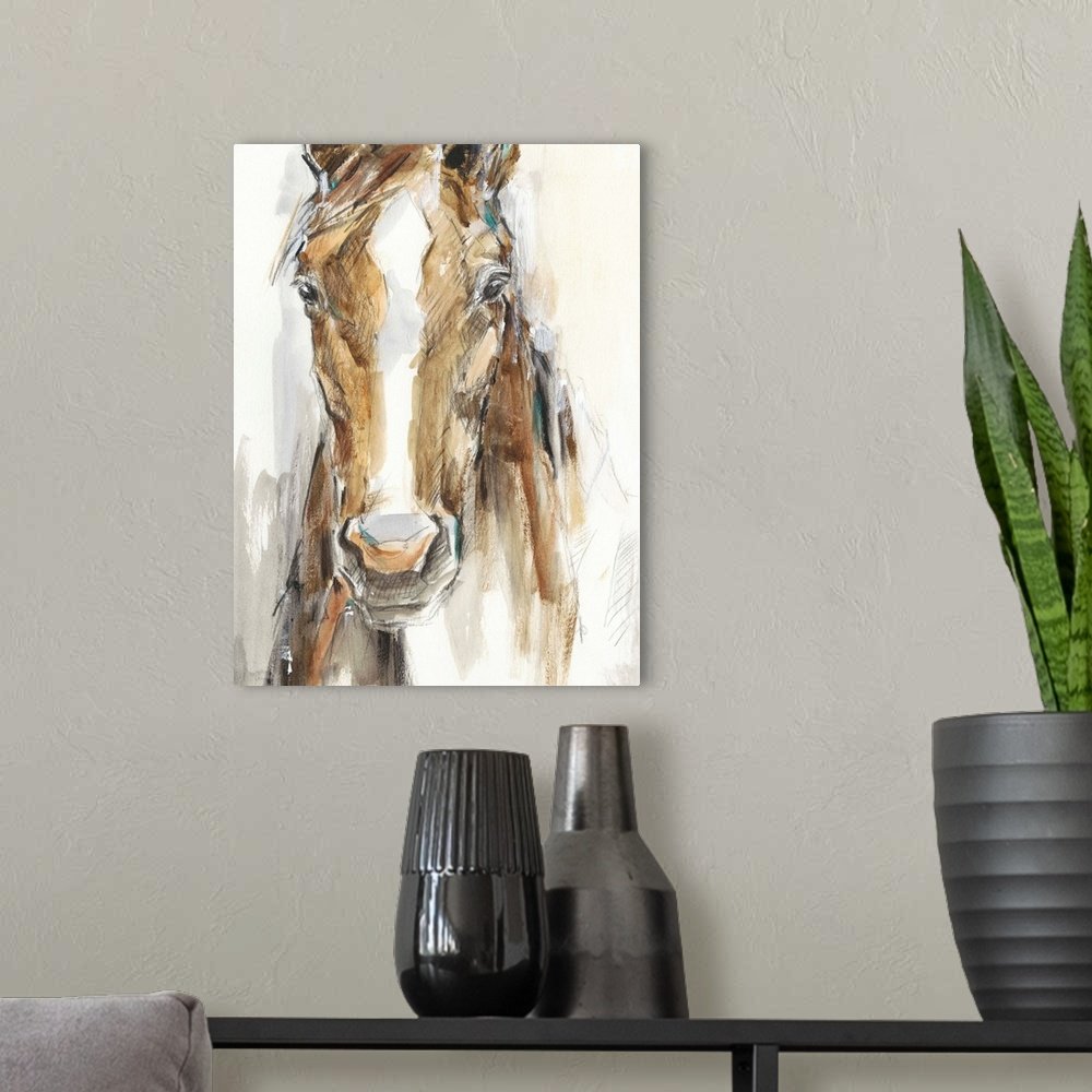 Stable Soul: An Expressive Minimalist Horse Wall Art Sketch