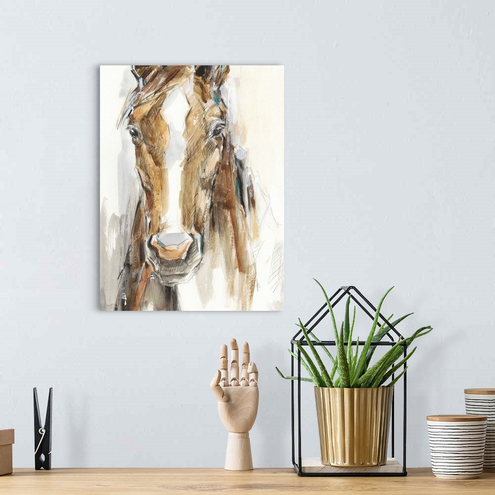 Stable Soul: An Expressive Minimalist Horse Wall Art Sketch