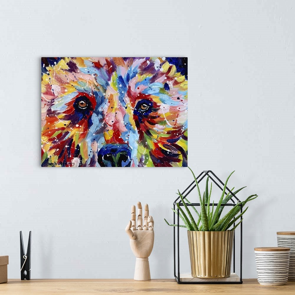 Color Burst Bear: A Vibrant Pop Art Bear Canvas Painting for Modern Decor