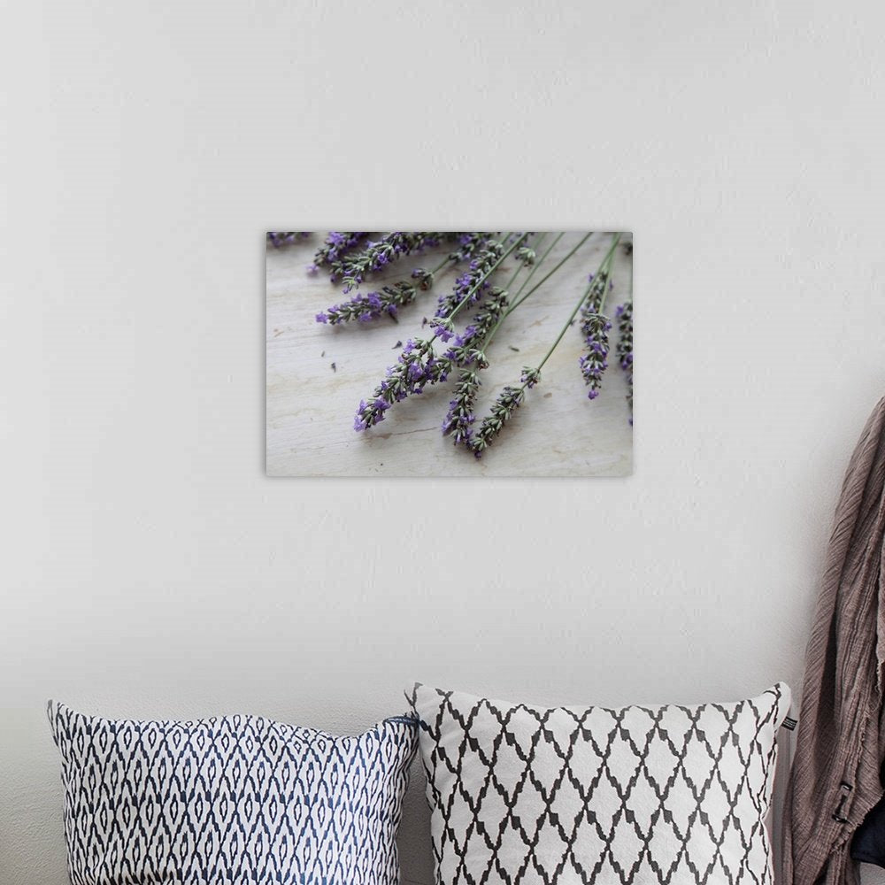 Lavender Harvest: A Simple Rustic Botanical Wall Art Print