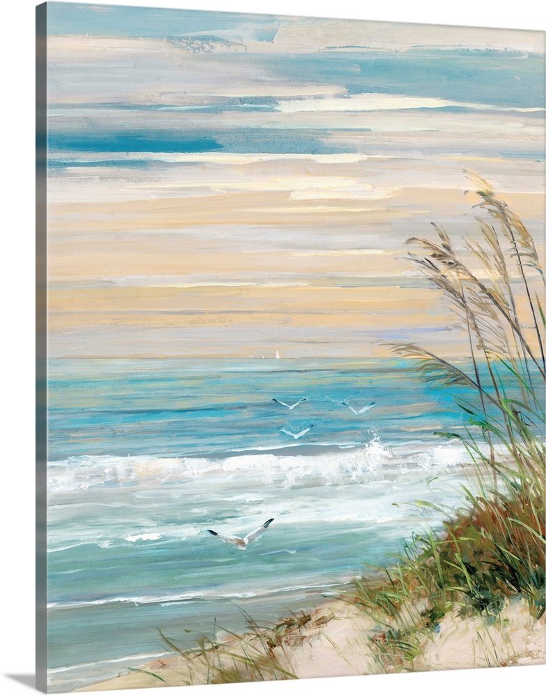 Dune Serenity: A Calming Coastal Beach Scene Wall Art for Your Home