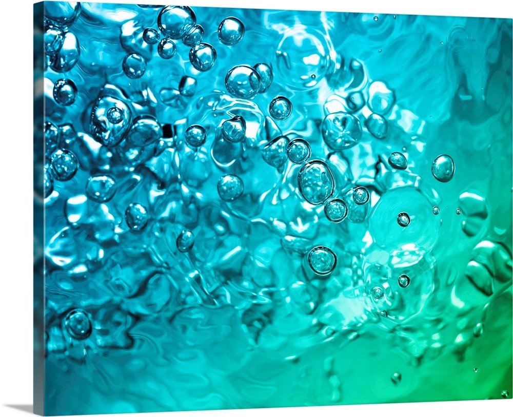 Effervescence: A Modern Abstract Bathroom Wall Art in Vibrant Aqua