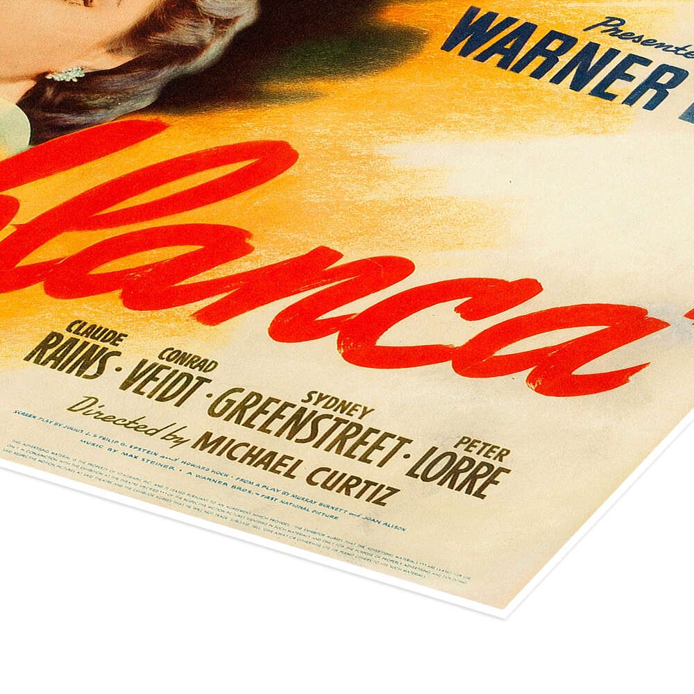 Casablanca: An Iconic Vintage Classic Movie Poster Wall Art