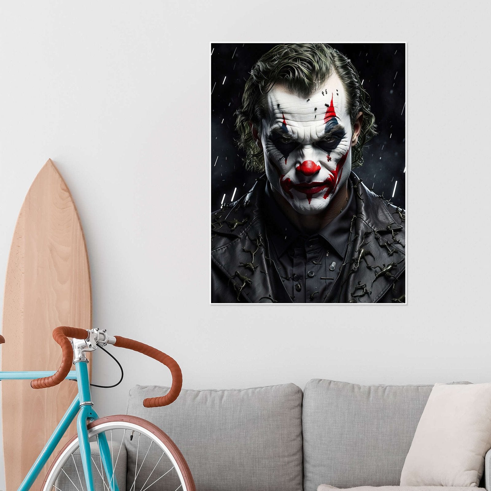 Rain of Ruin: Joker Pop Art Movie Villain Wall Art