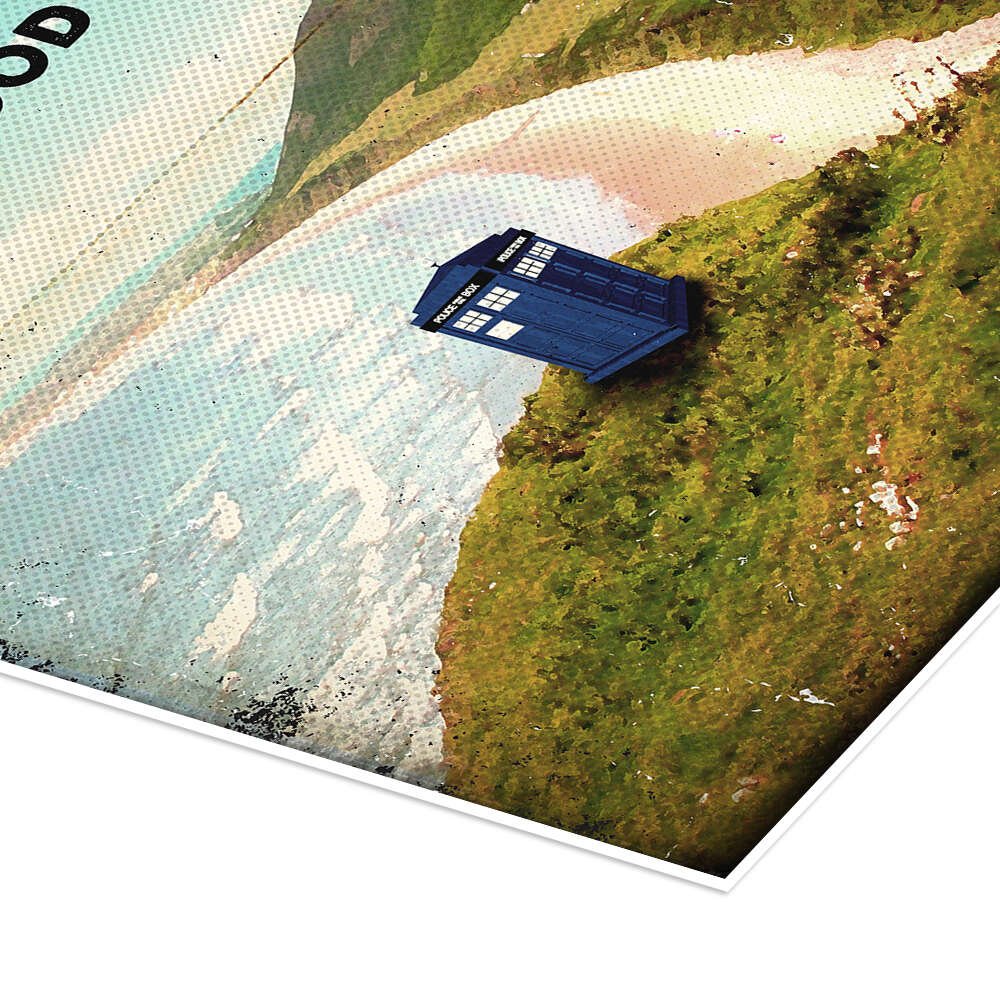 The Good Story: A Vintage Doctor Who TARDIS Wall Art with Quote