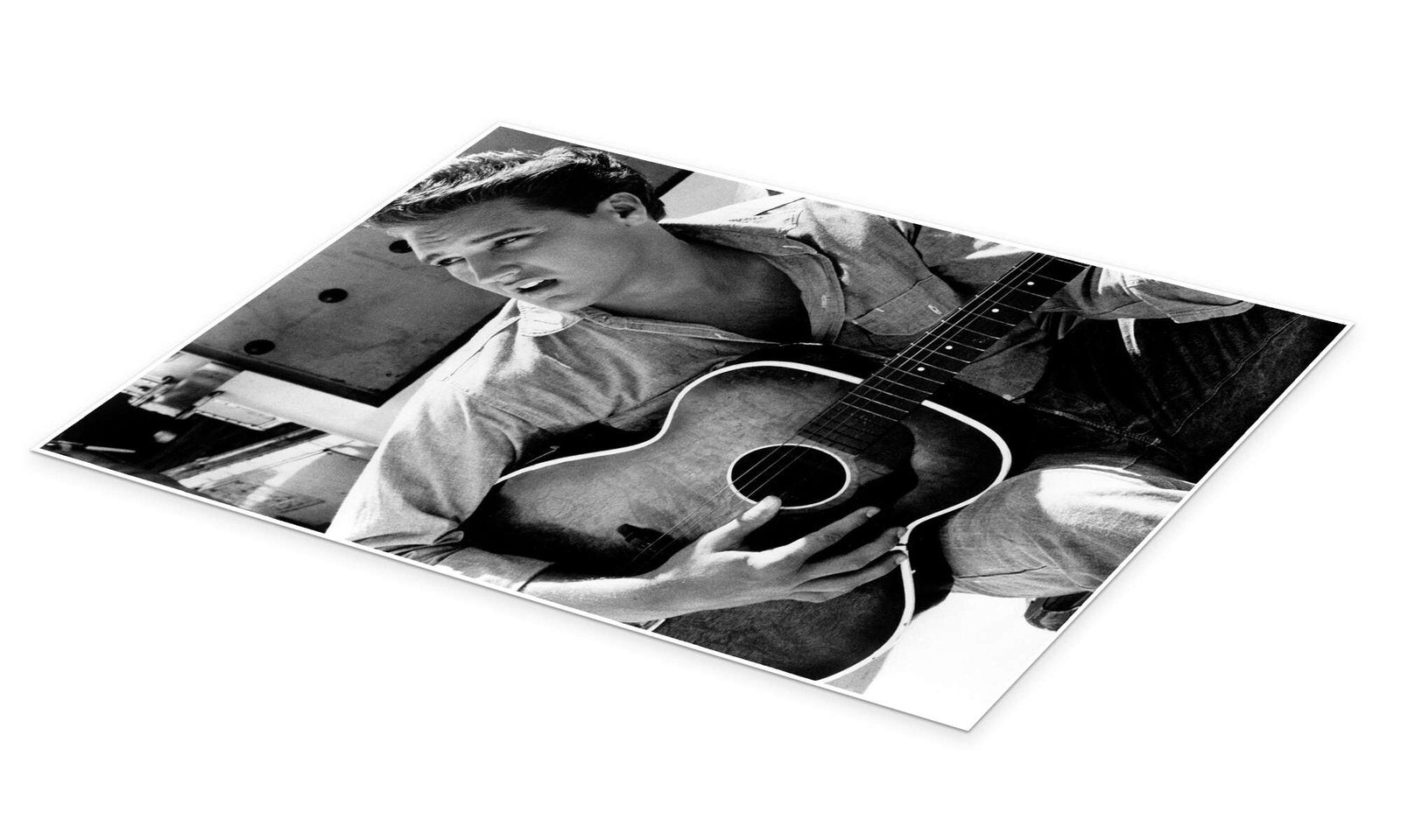 The King in Denim: An Iconic Vintage Elvis Presley Wall Art Print