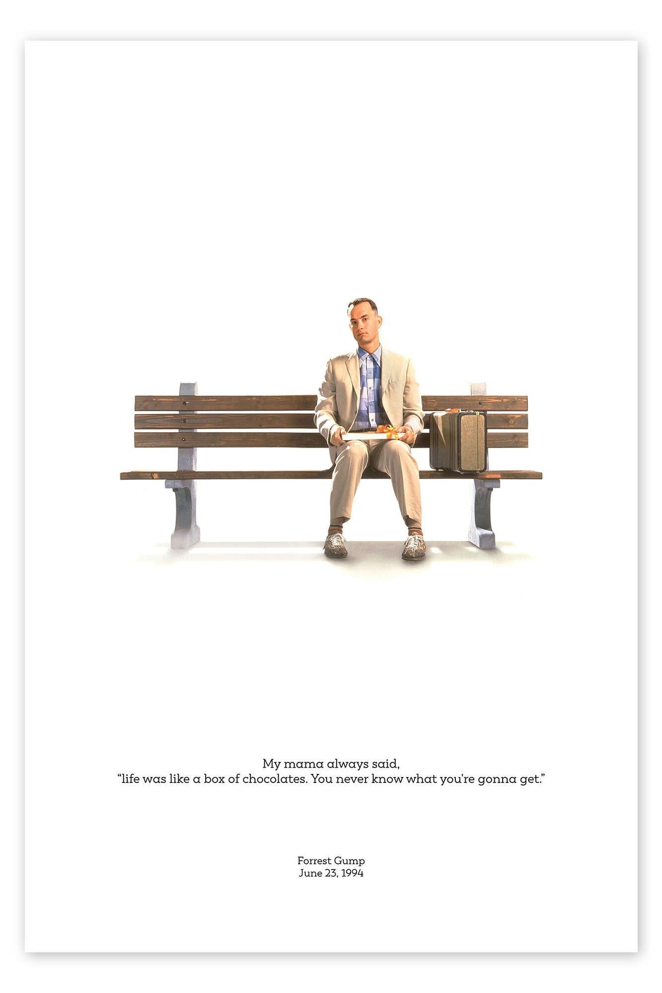 A Box of Chocolates: A Minimalist Forrest Gump Movie Wall Art