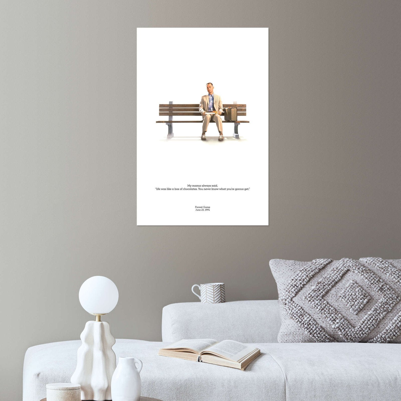 A Box of Chocolates: A Minimalist Forrest Gump Movie Wall Art
