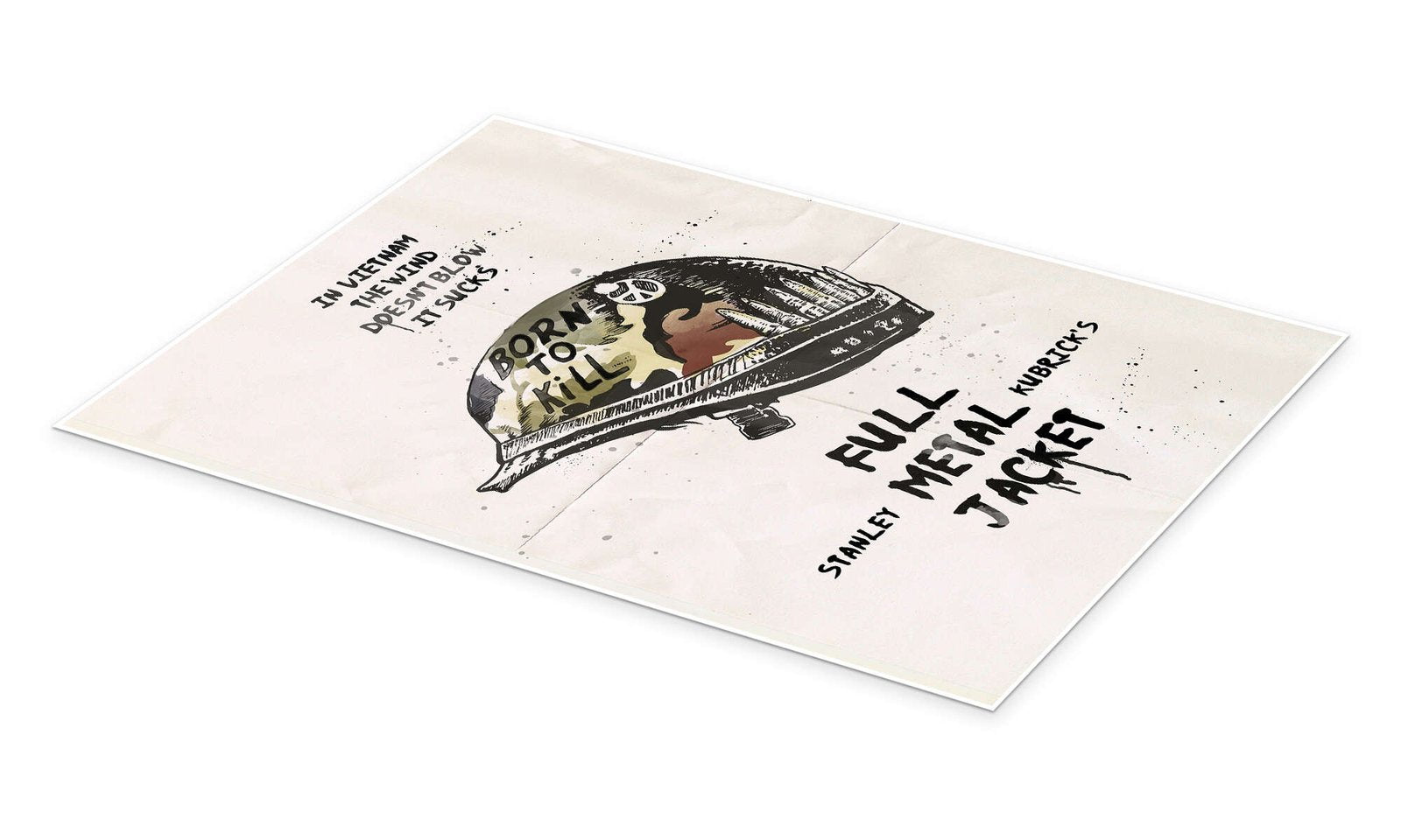 The Duality of Man: A Minimalist Full Metal Jacket Movie Wall Art