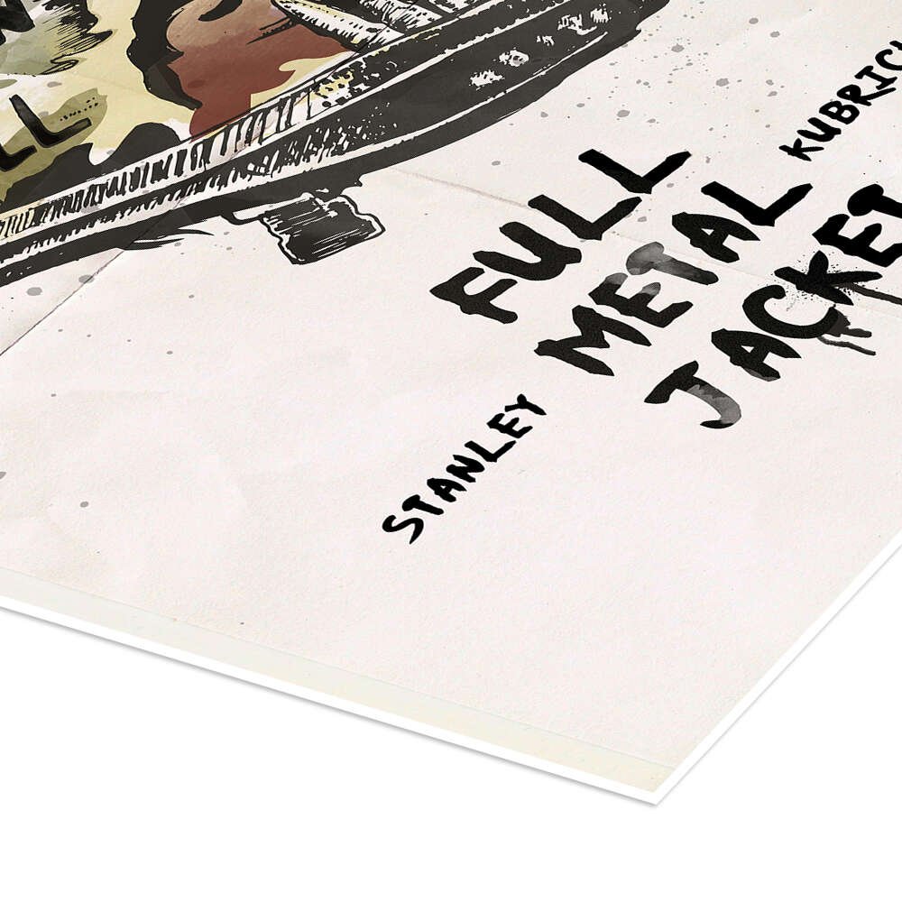 The Duality of Man: A Minimalist Full Metal Jacket Movie Wall Art